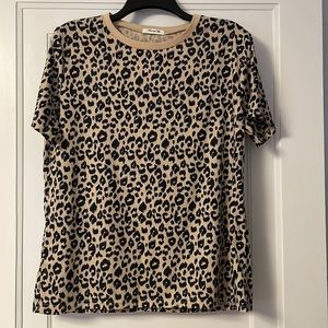 Blooming Jelly Leopard Print Short Sleeve Tee Shirt Size L